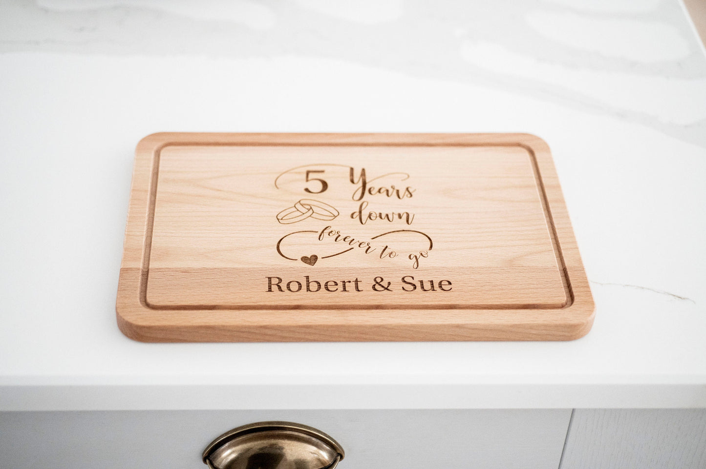 Personalized Anniversary Wooden Cutting Board