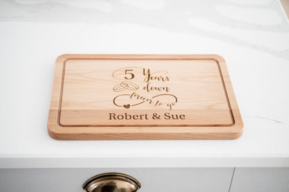 Personalized Anniversary Wooden Cutting Board