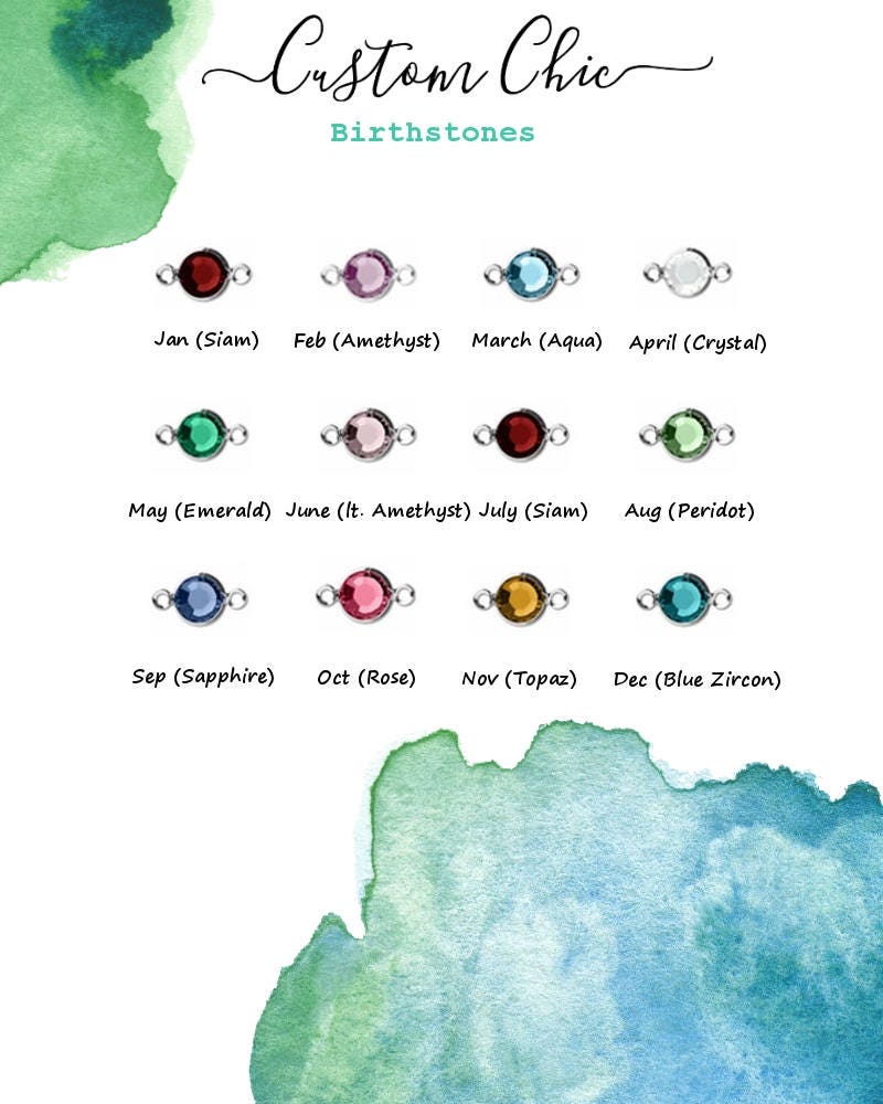 Silver Birthstone & Initial Bracelet