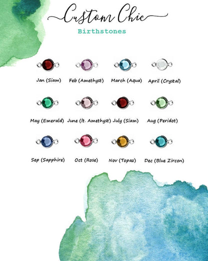 Silver Birthstone & Initial Bracelet