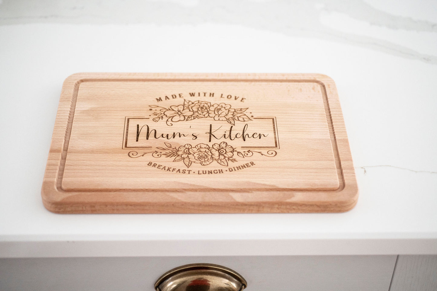 Personalised 'Mum's Kitchen' wooden chopping board