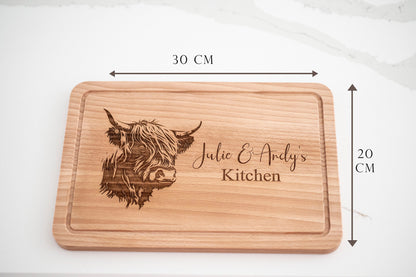 Personalised Highland Cow Cutting Board