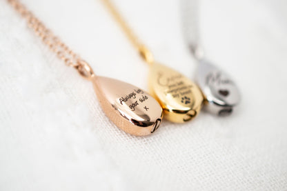 Personalized Urn Necklace: Engraved Memorial Ash Jewelry, Stainless Steel