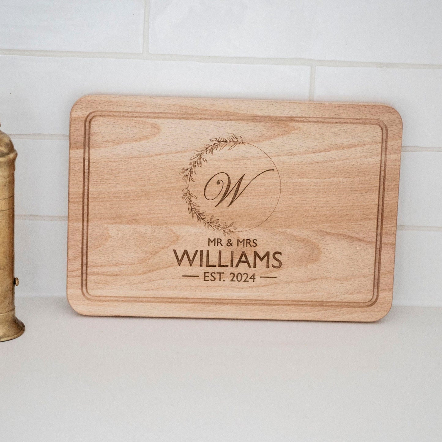 Personalised Initial Cutting Board, Wedding present