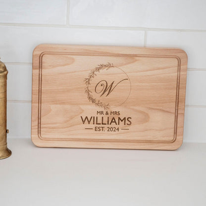 Personalised Initial Cutting Board, Wedding present