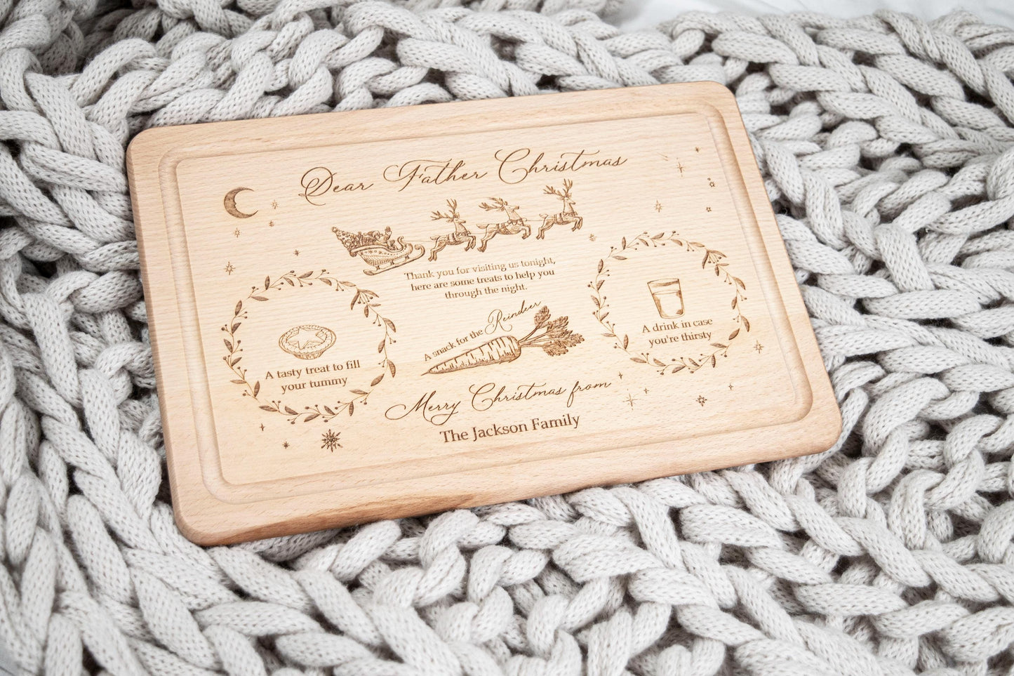 Snacks for Santa, Christmas Eve Treat Board for Santa or Father Christmas