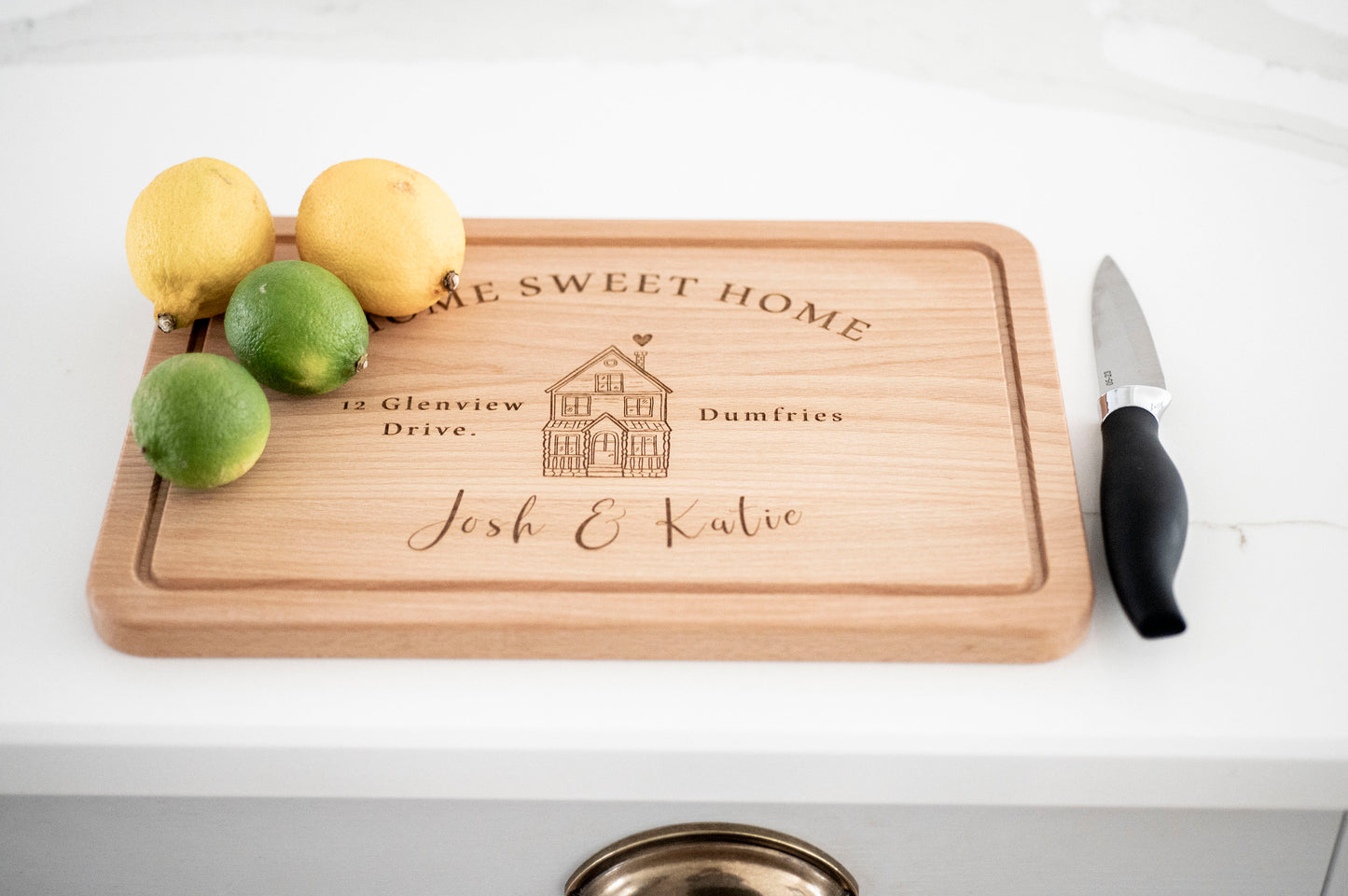 Personalized Home sweet Home Cutting Board - Housewarming Gift
