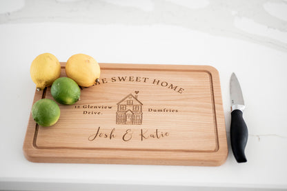 Personalized Home sweet Home Cutting Board - Housewarming Gift