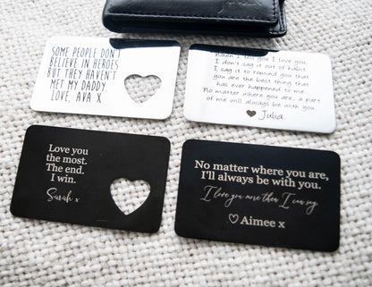 Engraved Stainless Steel Wallet Card Insert – Keepsake Gift