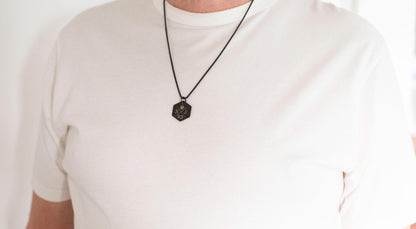 Men's Initial & Symbol Necklace, Polygon necklace, Gift for him