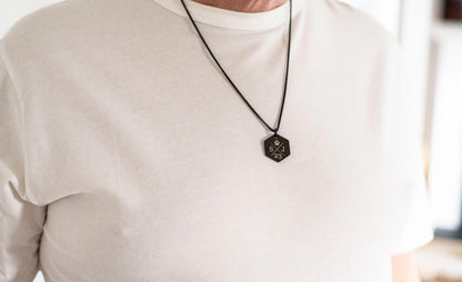 Men's Initial & Symbol Necklace, Polygon necklace, Gift for him