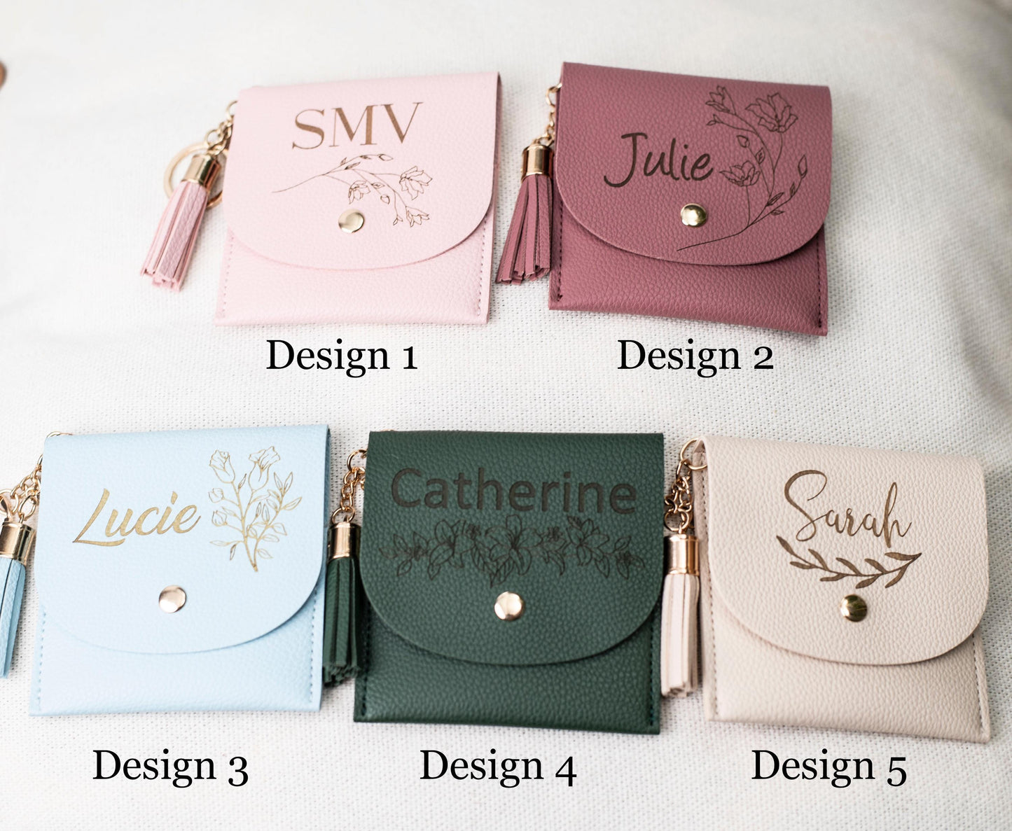 Personalised Card holder bag charm, keychain Vegan Leather
