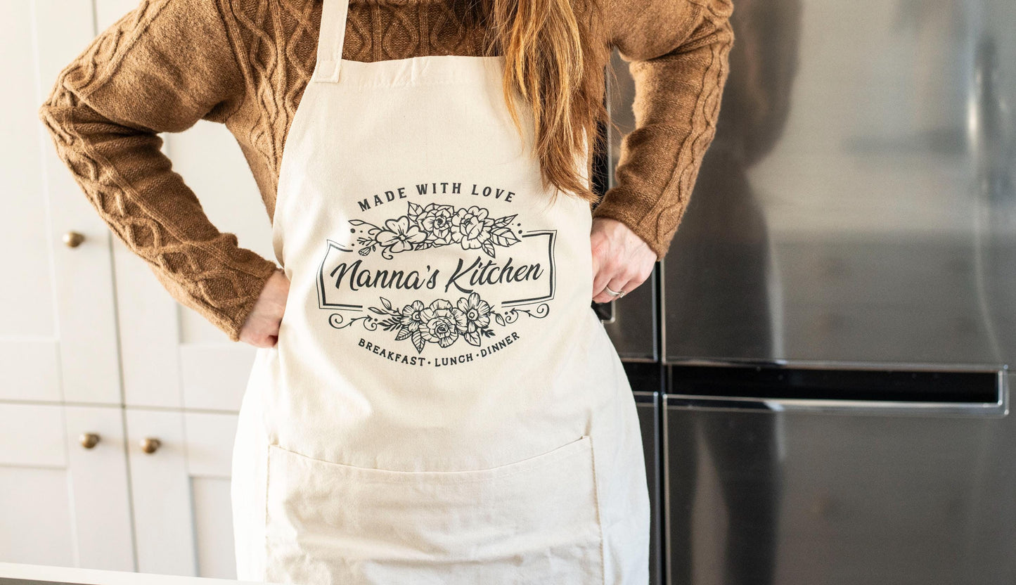 Personalised Apron - Linen gift for her, baking apron