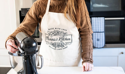 Personalised Apron - Linen gift for her, baking apron