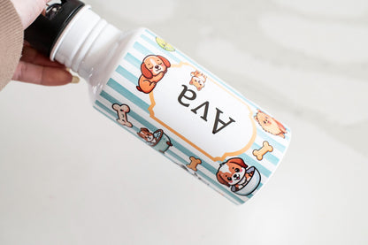 Personalised Kids water bottle - Dog themed