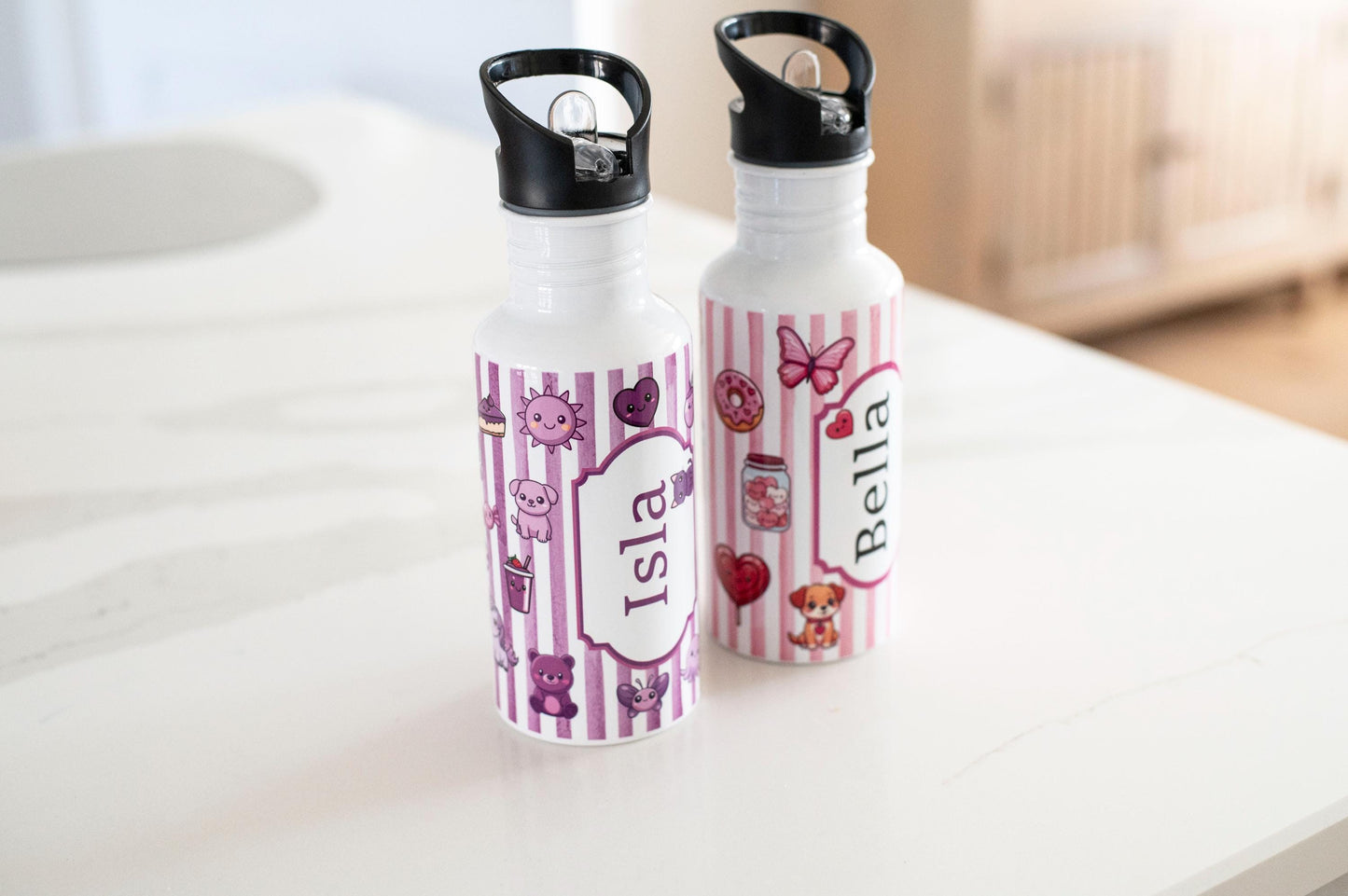 Personalised Girls Kawaii water bottle