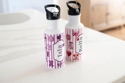 Personalised Girls Kawaii water bottle