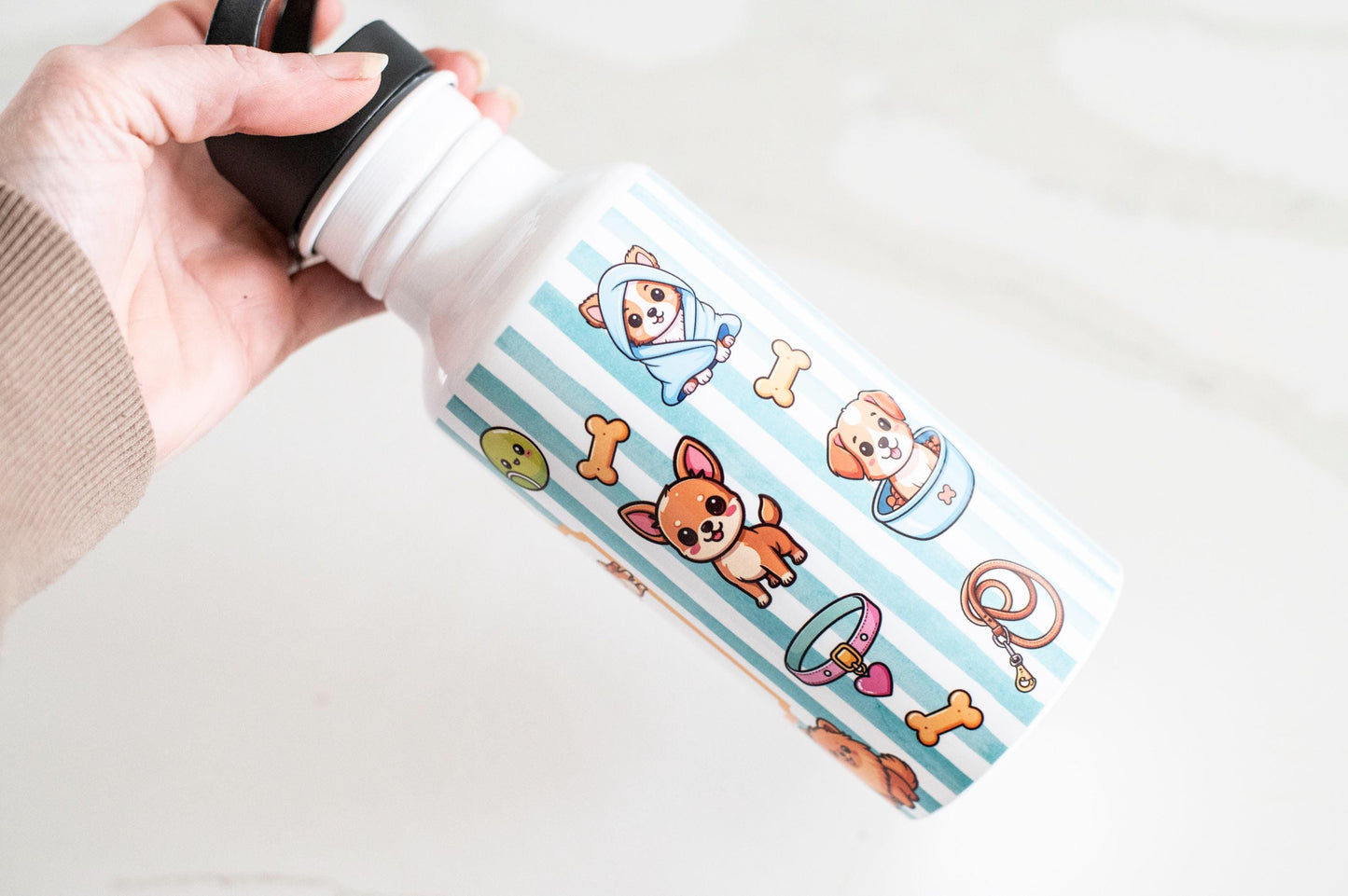 Personalised Kids water bottle - Dog themed