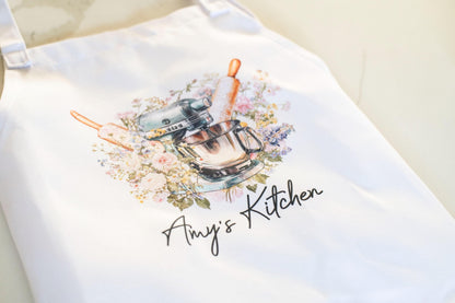 Personalised Floral Apron - baking gift for her