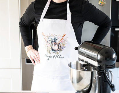Personalised Floral Apron - baking gift for her