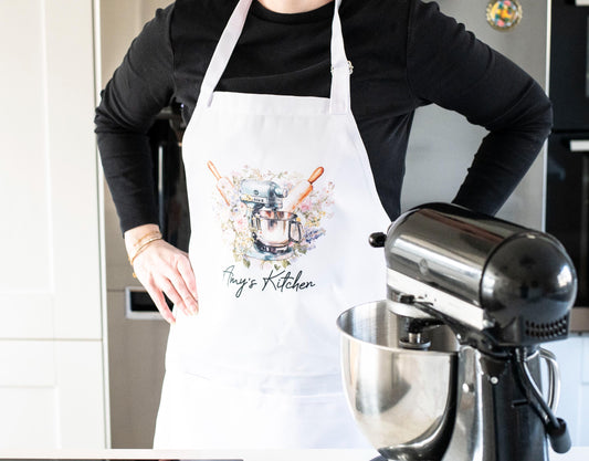Personalised Floral Apron - baking gift for her